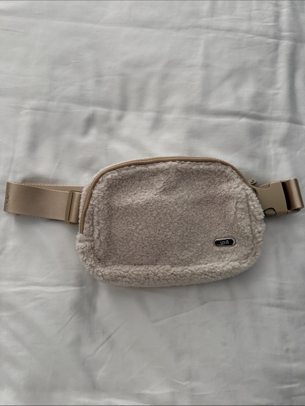 Lole Sherpa Belt Bag in Light Beige